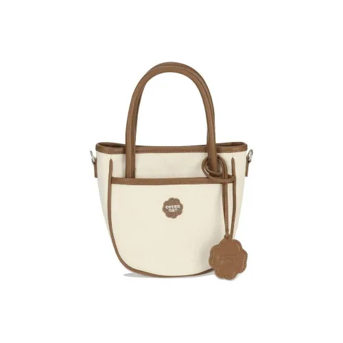 COVERNAT Хлопок Тоут Сумка Сумка для покупок Сумка на плечо Сумка среднего размера Женская Коричневая