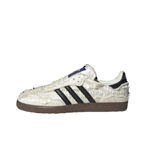 Caroline x Adidas Originals SAMBA OG SATIN Устойчивые к истиранию низкие скейтборд-кеды унисекс белые черные
