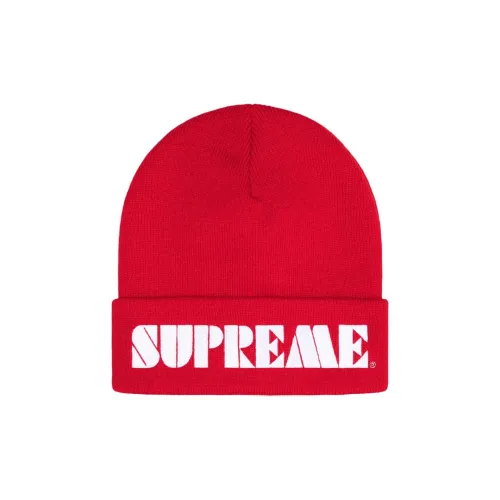Supreme Acrylic Beanies Unisex Red Supreme Акриловые Шапки-бини Унисекс Красный