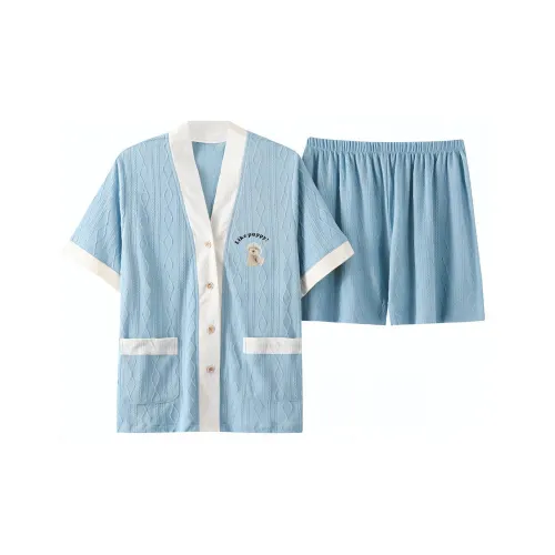 The Story Of The Flower Season Пижамный комплект Женские Темно-Небесно-Синий