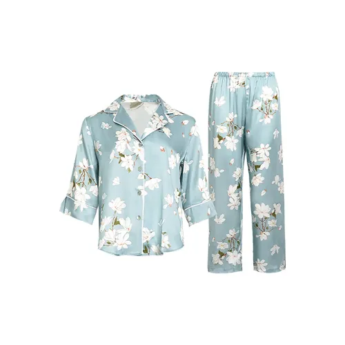 Комплект пижам Silk Boundary женский цветочный синий