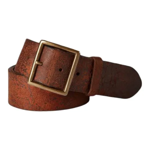 Polo Ralph Lauren Имитация Vintage Design Коровья кожа Латунь Кожаные ремни Унисекс Коричневый Ширина 4,4CM