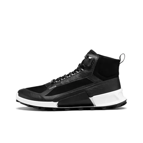 Ecco Slip-resistant Abrasion-resistant High Top Casual Shoes Men's Black Ecco Противоскользящие Аbrasion-resistant Высокие Tops Повседневная Обувь Мужская Черная