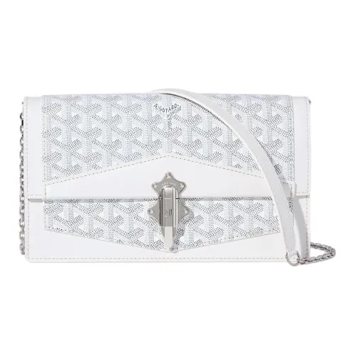 GOYARD Холст Телячья кожа Сумка через плечо Женская Белая