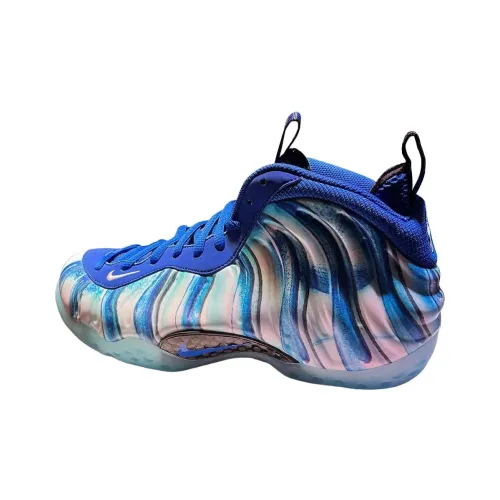 nike Foamposite One Slip Resistant Abrasion Resistant MID Топ Винтажные баскетбольные кроссовки Мужской Синий Белый