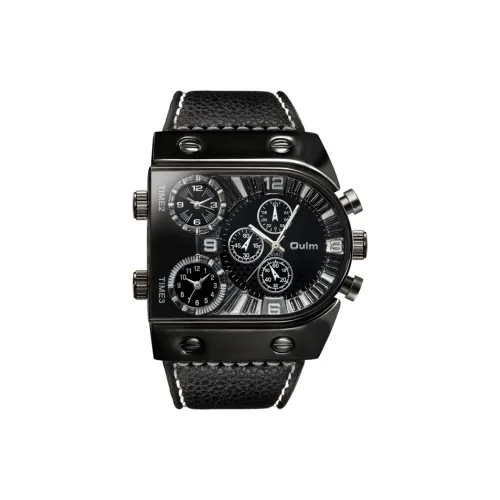 Oulm Кварцевый механизм ремешок из полиуретана часы для мужчин черный циферблат