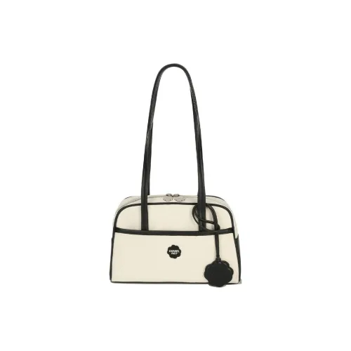 COVERNAT Холст Одно Плечо Сумка Средний Женский Черный Белый