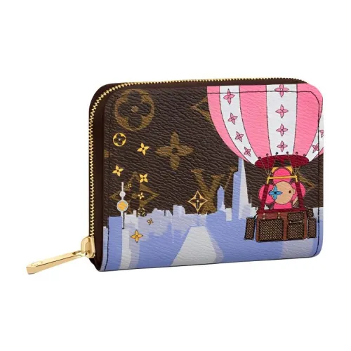 LOUIS VUITTON Холст Монета Кошелек Женский Коричневый