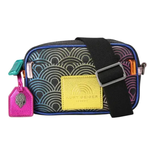 Kurt Geiger London Canvas Bag Camera Bag Crossbody Bag Small Women's Black Multicolor Курт Гейзер Лондон Холст Сумка Камера Сумка Сумка через плечо Маленькая Женская Черный и Многоцветный