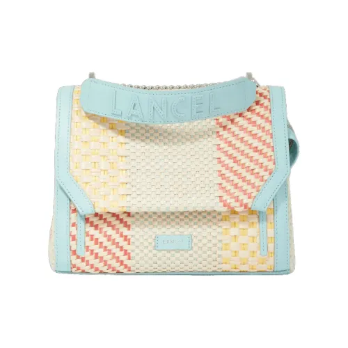 LANCEL Холст и кожа через плечо Сумка Средняя Женская Синяя и Многоцветная