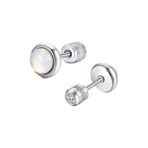 VERENA REINE Титановые и стальные серьги-гвоздики унисекс серебряные