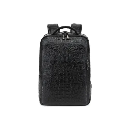 DOSRFINI Рюкзак из коровьей кожи мужской черный