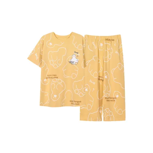 H YXIANG Пижамный комплект женский абрикосовый