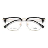 Чёрный, золотой, 0 степень, анти-синий свет, плоская подошва, зеркальное покрытие