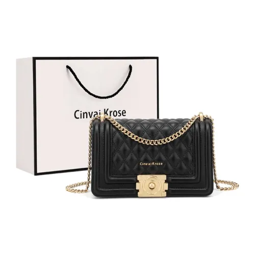 CinvaiKrose Сумка через плечо из коровьей кожи с синтетической кожей стандартная женская черная белая