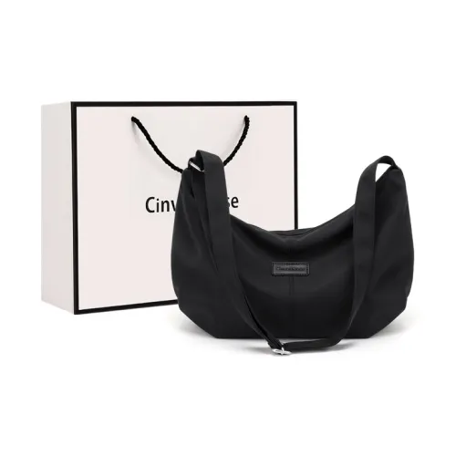 CinvaiKrose Ткань Сумка через плечо Пельменная Сумка Sling Сумка Маленькая Женская Черная Экрю Розовая