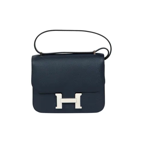 HERMES Constance Эпсомская кожа Сумка через плечо Женская 7P BLEU DE Prusse Прусский синий