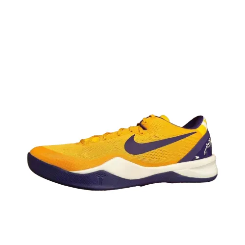 Nike Kobe 8 Slip-resistant Abrasion-resistant Low-top Баскетбольные кроссовки Мужские Оранжевый Фиолетовый