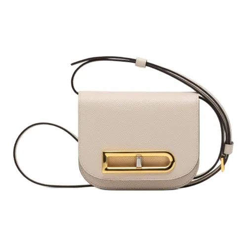 Delvau Яркий с рельефом Alpina Телячья кожа Сумка через плечо Женская Кунжут Серый