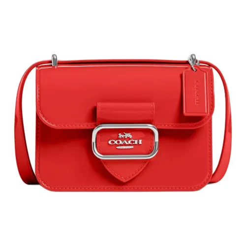 COACH Morgan Желе Сумка через плечо Маленькая Женская Серебряная и Майами Красная