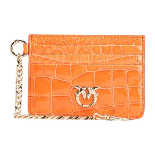 PINKO Крокодил Принт Кожа с Телячья кожа Картхолдер Женские Апельсин Золотой
