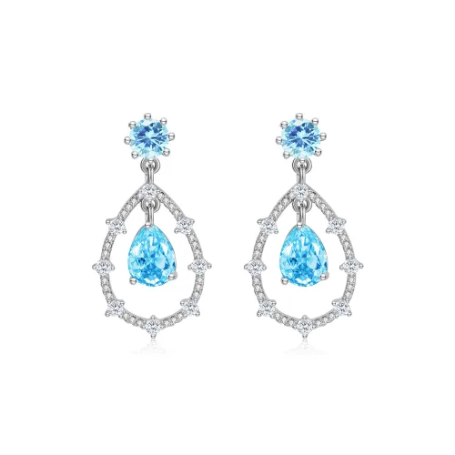 DOWER HALL S95 Серебристые серьги-гвоздики с цирконием женские