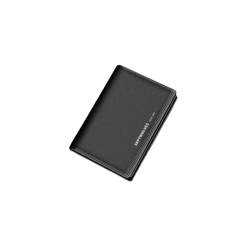 SEPTWOLVES Коровья кожа Держатель для карт Мужской Черный Кофейный