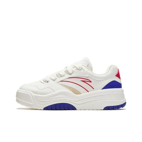 ANTA Противоскользящие и износостойкие визуально увеличивающие рост низкие кроссовки для скейтбординга мужские белые и синие