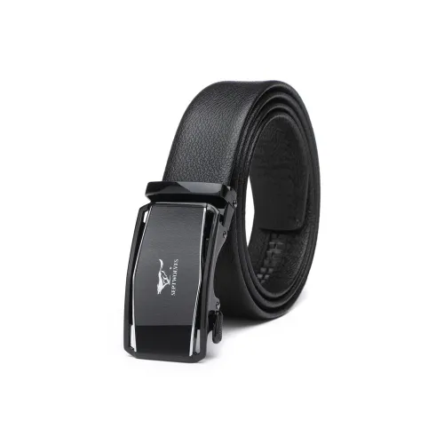 SEPTWOLVES Автоматическая застежка бизнес-кожаные ремни мужской черный ширина 3,5 см