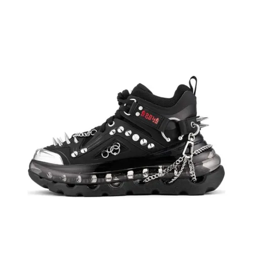 Shoes53045 Повседневные Высокие Кеды Черные Унисекс