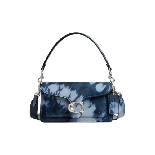 COACH Tabby Гладкая кожа Сумка Сумка через плечо Маленькая Женская Светлая Античная Никель Ночной Морской синий