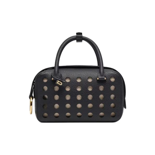 Delvau Cool Bo Taurillon Мягкий GRAIN LEATHER Сумка через плечо Сумка Мини Женская Черная