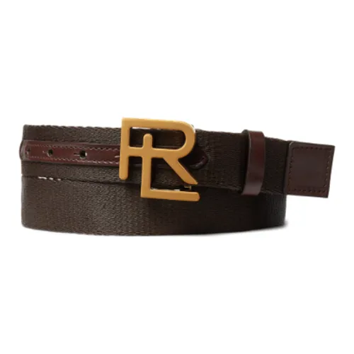 Polo Ralph Lauren Логотип Дизайн Плавная пряжка Полиэстер Ремни из коровьей кожи Мужской Коричневый Ширина 3,2 см