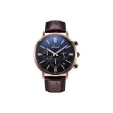 Коричневый ремешок с черным циферблатом