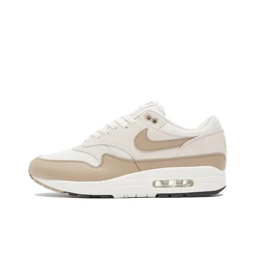 Nike Air Max 1 'Светло-коричневый' Амортизация Износостойкий Низкий Топ Casual Унисекс Белый-коричневый