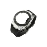 Ледниковый Прозрачный Черный Металлический Корпус + Черный Резиновый Ремешок