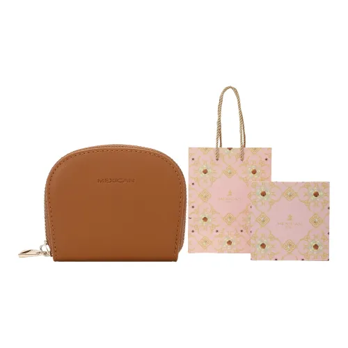 MEXICAN Коровья кожа Держатель для карт Монетница Стандартная Женская Коричневый