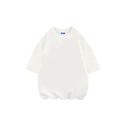 FAVEPOP Свободный крой Повседневный 100% хлопок Спущенные плечи Круглый вырез Короткий рукав Рубашки Унисекс