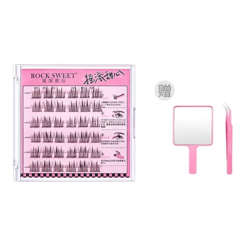 ROCK SWEET Двойной заостренный Подсолнух Клей Бесплатно Искусственные ресницы Сегментированные 36 кластеров Коробка
