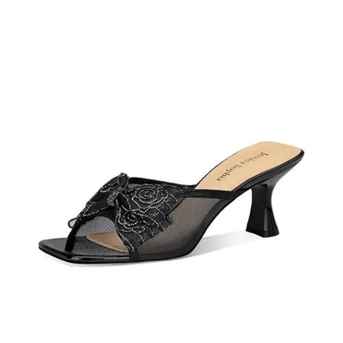 JESSICA SOPHIA Rhinestone противоскользящие и устойчивые к истиранию слипоны женские черные