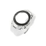 Ледниковый Прозрачный Черный Металлический Корпус + Белый Фторкаучуковый Ремешок