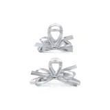 Кожа, бант, заколка-краб [Тубы + Трубы] 2 шт