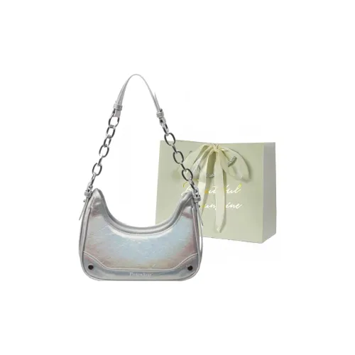 JIANGLIDA ПУ (полиуретан) Сумка-багет Женская Черный Экрю Серебряный Коричневый Кофейный