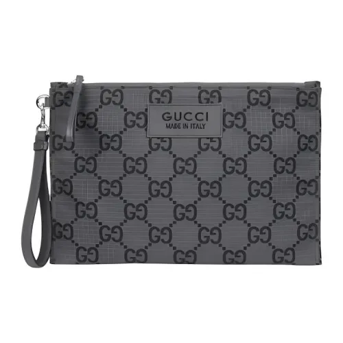 GUCCI Переработанный полиэстер клатч стандартный мужской темно-серый и черный
