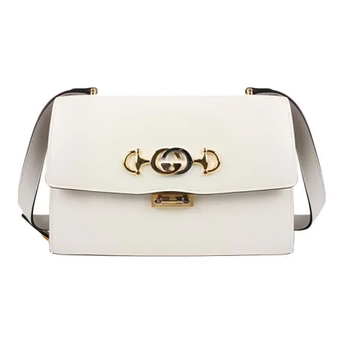 GUCCI Zumi Гладкая кожа Сумка через плечо Маленькая Женская Белая