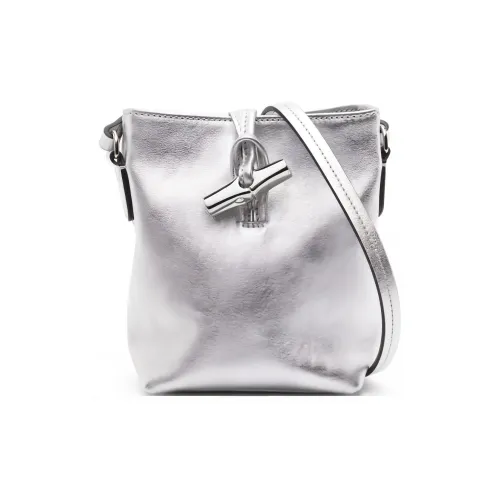 LONGCHAMP Roseau Телячья кожа Сумка через плечо Экстра Маленькая Женская Серебряная