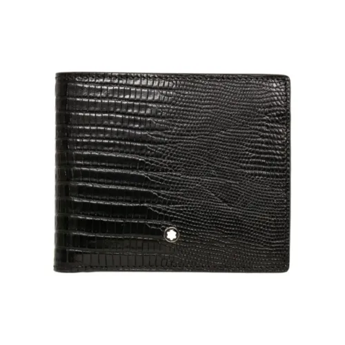MONTBLANC Crocodile Embossed Leather Wallet Men's Black
