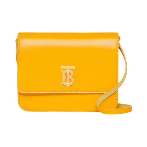 Burberry Телячья кожа Маленькая квадратная сумка Сумка через плечо Мини Женская Желтая