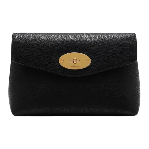 Mulberry Darley GRAIN LEATHER Косметичка Клатч Маленький Женский Черный