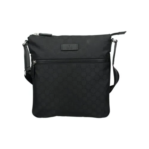 GUCCI Кожа Курьерская Сумка Сумка через плечо Мужская Черная
